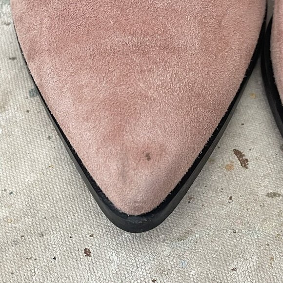 & Other Stories Cotton Candy Pink Suede Ankle Chelsea Boots Winklepickers 40/9 - Picture 6 of 8